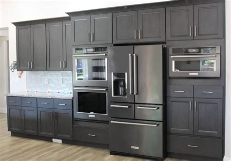 best color cabinets with stainless steel appliances|gray stainless steel cabinet colors.